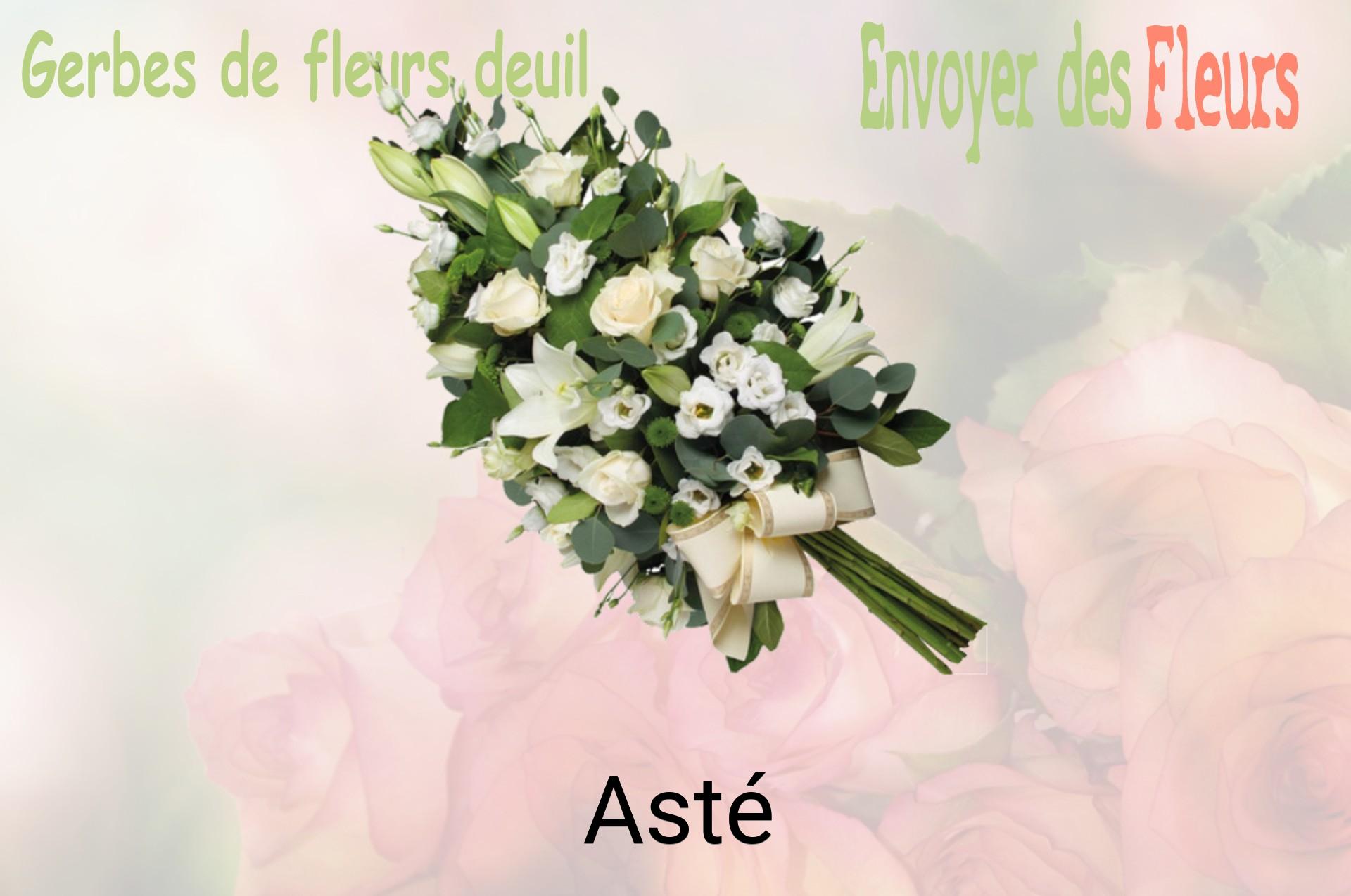 Gerbe de fleurs de deuil livrée à Asté